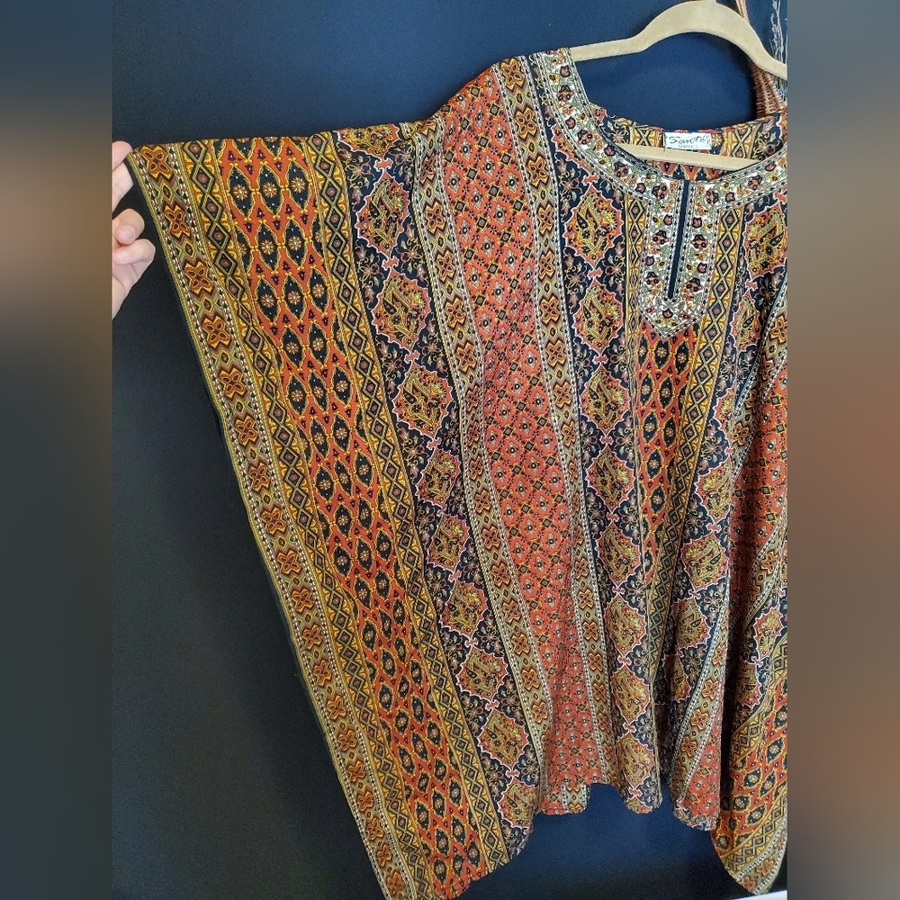 Vintage Sante Orange Kaftan - Picture 5 of 14